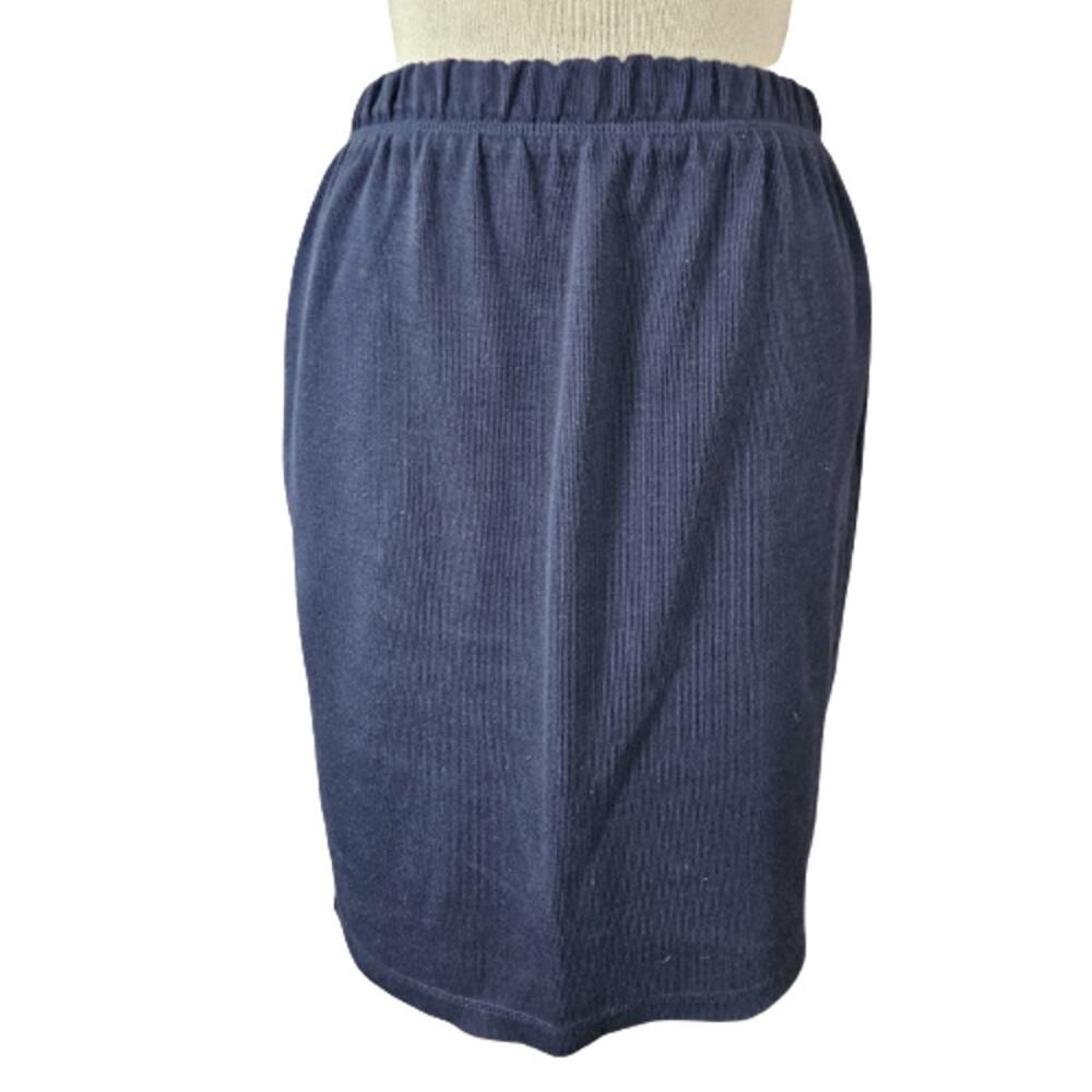 Navy Blue Knit Pull On Pencil Skirt Size Small
